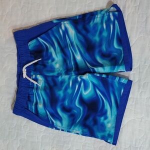 Land's End Boy's Water Pattered Hydroliner Sport Swim Trunks, Size 8